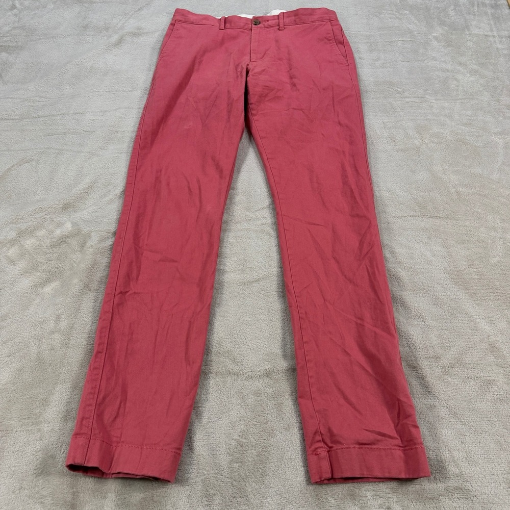 J.Crew Flex Slim Chino Pants Mens 30x32 Red Stretch Cotton Re-Imagined Trousers